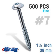 Kreg Pocket Hole Screws 1-1/2" #7 Fine Washer Head 500ct