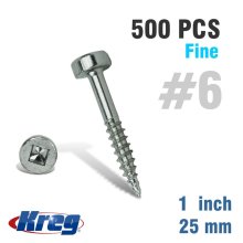 Kreg Pocket Screws 1" #6 Fine Pan Head 500ct