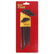 Tork Craft Hex Key Set 10pc Ball Point 1.5-10mm Carded Cr-V
