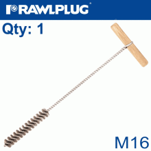 RAWLPLUG Manual Wire Bottle Brushes M16 Wooden Handle