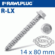RAWLPLUG Concrete Screwbolt 14X80Mm Hex With Flange Galv 20/Box