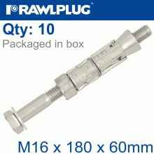 RAWLPLUG Rawlbolt M16X180X60Mm X10-Box (25Mm Hole)