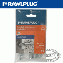 RAWLPLUG Projecting Bolt M6X65X10Mm X4 -Bag