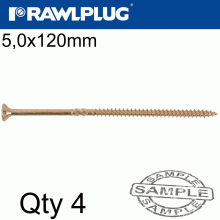 RAWLPLUG R-Ts Hardened Screw 5.0X120Mm X4 Per Bag