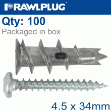 RAWLPLUG Self Drill Plasterboard With Screw 100 Psc Per Tub