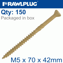 RAWLPLUG R-Dsx Screws M5 X 70X42 Ginger Ruspert X150-Tub