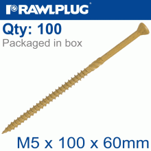 RAWLPLUG R-Dsx Screws M5 X 100X60 Ginger Ruspert X100-Tub