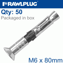 RAWLPLUG R-Spl Ii Safety Plus - Countersunk M6X80Mm X50 Per Box RAWLPLUG R-Spl Ii Safety Plus - Countersunk M6X80Mm X50 Per Box