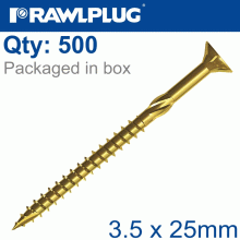 RAWLPLUG Torx T20 Chipboard Screw 3.5X25Mm X500-Box