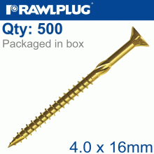 RAWLPLUG Torx T20 Chipboard Screw 4.0X16Mm X500-Box