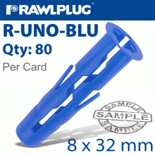 RAWLPLUG Universal Plug Blue 8Mm X 32Mm X80-Clip