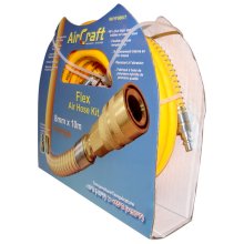 Air Craft Flex Air Hose Kit 8mm X 10m Orange W/Quick Coupler & Connector Yohkon Air Craft Flex Air Hose Kit 8mm X 10m Orange W/Quick Coupler & Connector Yohkon