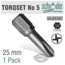Schroder Torqset No.5x25mm Classic Bit 1 Pack