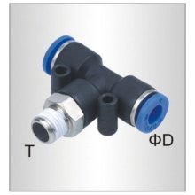 Air Craft Pu Hose Fitting Tee 6mm-1/2 M