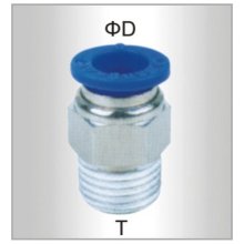 Air Craft Pu Hose Fitting Straight Stud 8mm-1/8 M