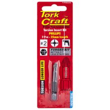 Tork Craft Phil.2 X 25mm Ins.Bit 2/Card