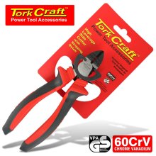 Tork Craft side/diagonal cutter high leverage crv 160mm w/stripping notch
