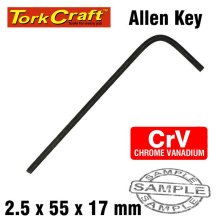 Tork Craft Allen Key Crv Black Finished 2.5 X 55 X 17mm Tork Craft Allen Key Crv Black Finished 2.5 X 55 X 17mm