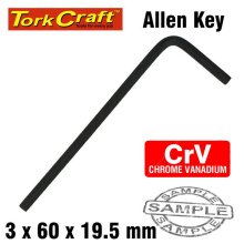 Tork Craft Allen Key Crv Black Finished 3.0 X 60 X 19.5mm Tork Craft Allen Key Crv Black Finished 3.0 X 60 X 19.5mm