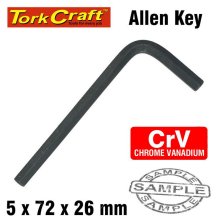 Tork Craft Allen Key Crv Black Finished 5.0 X 72 X 26mm Tork Craft Allen Key Crv Black Finished 5.0 X 72 X 26mm