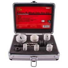 Tork Craft Holesaw Set 9pc In Alum Case Bi-Metal 16 20 25 32 40 51mm