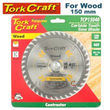 Tork Craft Blade Contractor 150 X 40t 20/16 Circular Saw Tct