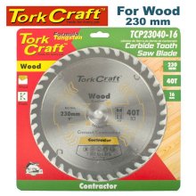 Tork Craft Blade Contractor 230 X40t 16mm Circular Saw Tct