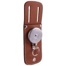 Key-Bak Leather Pouch With 610mm 24" Chain Chrome Split Ring