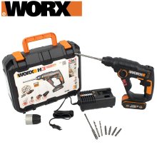 WORX Rotary Hammer Drill Sds H3 20V 2.0Ah Std Charg 10 X Acc Bmc Worx