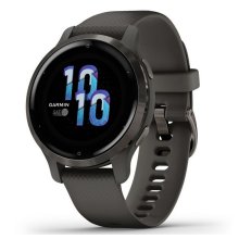 Garmin Venu 2S Slate Bezel with Graphite Case and Silicone Band Watch
