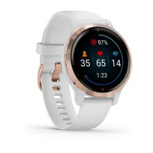 Garmin Venu 2S Rose Gold Bezel with White Case and Silicone Band Watch