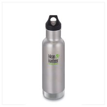 Klean Kanteen 20oz Classic Vacuum Insulated (w/Loop Cap) Brushed Stainless
