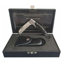 Enlan Biltong-Bok Pres W Gen.Leather. Holster & Wood Box 5CR15MOV