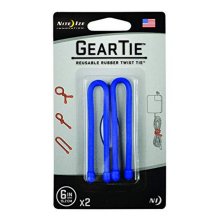 Nite Ize Gear Tie Reusable Rubber Twist Tie 6 In. - 2 Pack - Blue