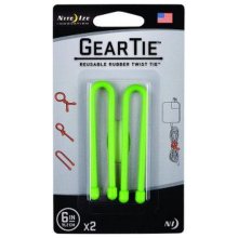 Nite Ize Gear Tie Reusable Rubber Twist Tie 6 In. - 2 Pack - Lime