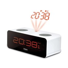 RRA320PN Radio Projection Alarm Clock - White Oregon