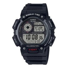 Casio Digital World Time Black Watch - AE-1400WH-1AVDF