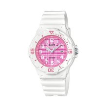 Casio Analog White Number Pink Checkered Watch
