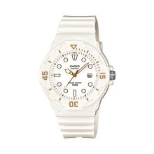 Casio Analog White Gold Dot White Watch