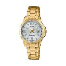Casio Analog Gold Ion Plated Silver Dial Watch