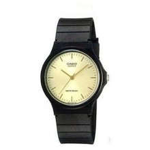 Casio Analog Round Champagne Dial Gold Watch
