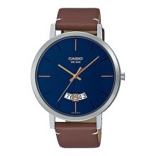 Casio Analog Gents Brown Leather Watch