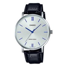 Casio Analog Black Leather Indice Watch