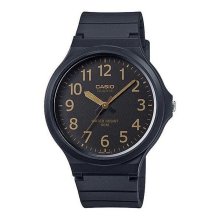 Casio Analog Black Dial Gold Number Watch - MW-240-1B2VDF