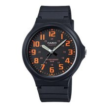 Casio Analog Black Dial Orange Numbers Watch - MW-240-4BVDF