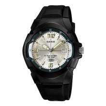 Casio Analog Silver Dial Black Watch