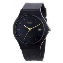 Casio Analog Round Black Dial Gold Watch - MW59-1EV
