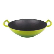 Gourmand Cast Iron Wok - Green