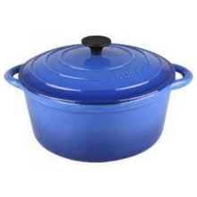 Gourmand 6.5L Cast Iron Round Casserole - Blue