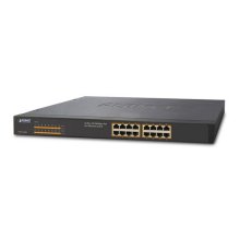 Planet 19" 16-Port 10/100 unmanaged Ethernet 802.3af POE Switch (125W)